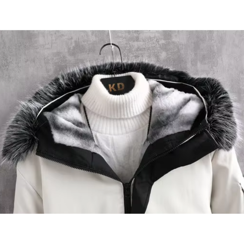 Herren Parka Winterjacke mit abnehmbarer Kapuze und warmem Fleecefutter