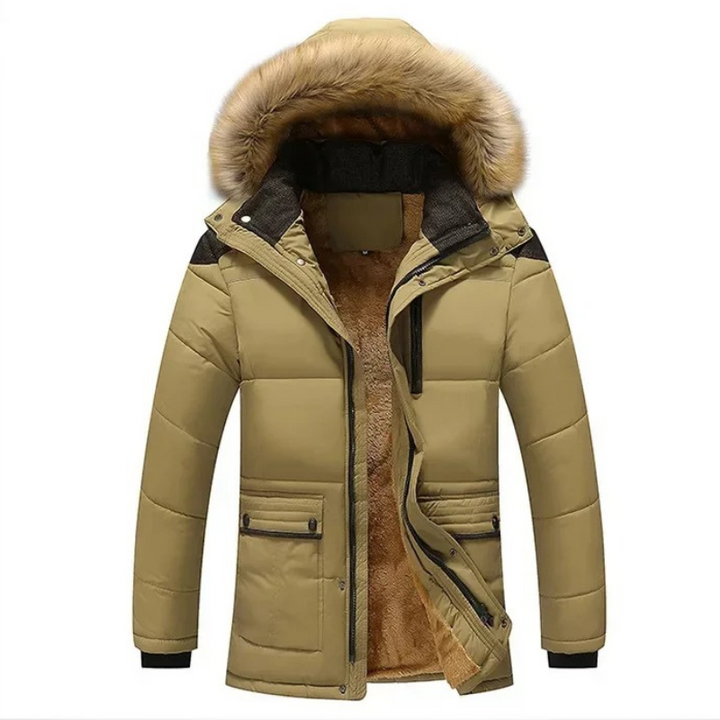 Wasserabweisende Parka Jacke Herren mit Fleece-Innenfutter