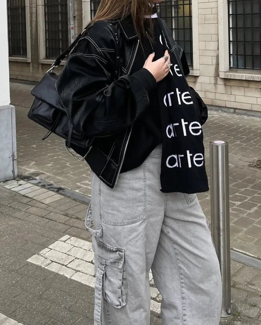 Oversized leren jas