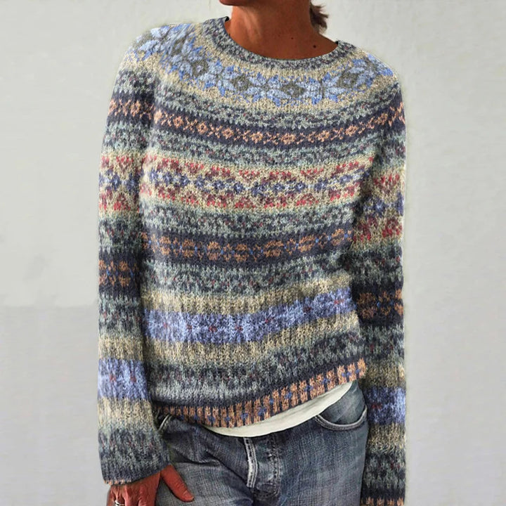 Geometrisch gemusterter Pullover im Vintage-Stil