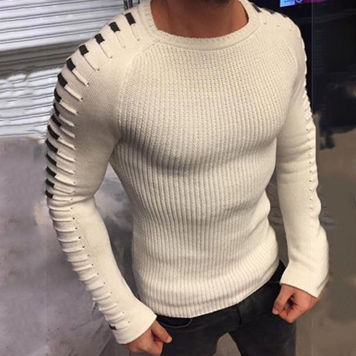 Strukturierter Strickpullover für Herren