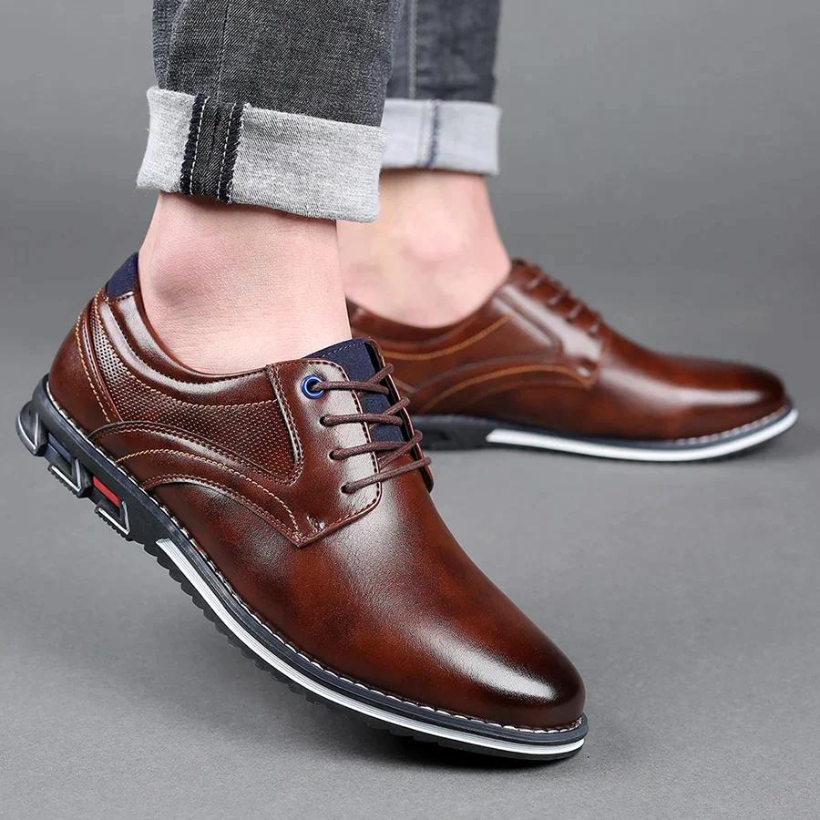 Elegante Herren-Businessschuhe mit Schnürung und rutschfester Sohle