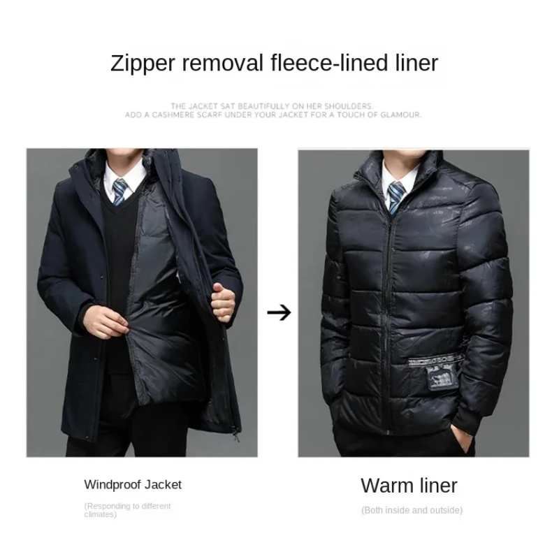 Herren Parka Winterjacke winddicht mit warmem Innenfutter