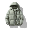 Herren Puffer Jacke mit Großer Kapuze und Verstellbarem Saum