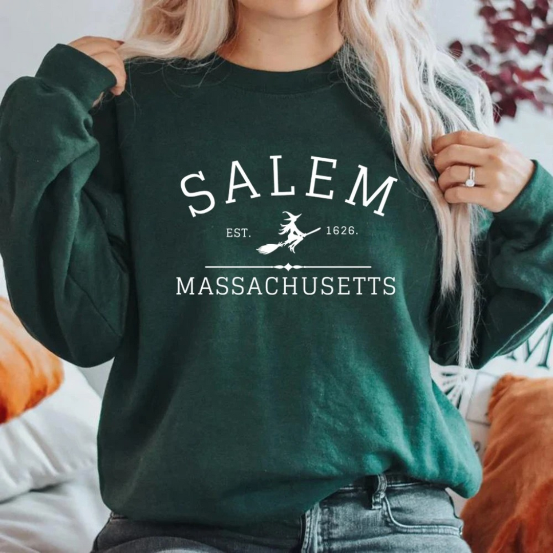 Lässiges Sweatshirt mit Salem Massachusetts Design - Damenpullover