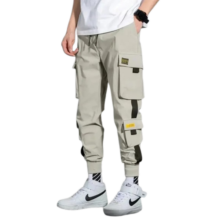 Koreanischer Stil lockere Passform gebündelt fit cargohose herren