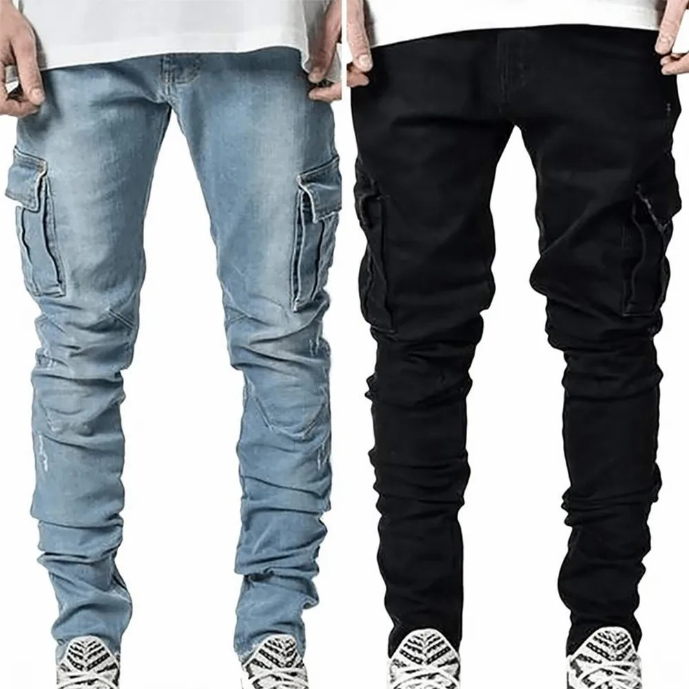 Slim Fit Jeans mit Taschen, Modischer Urban Look