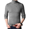 Gerippter Strickpullover Rollkragenpullover Herren