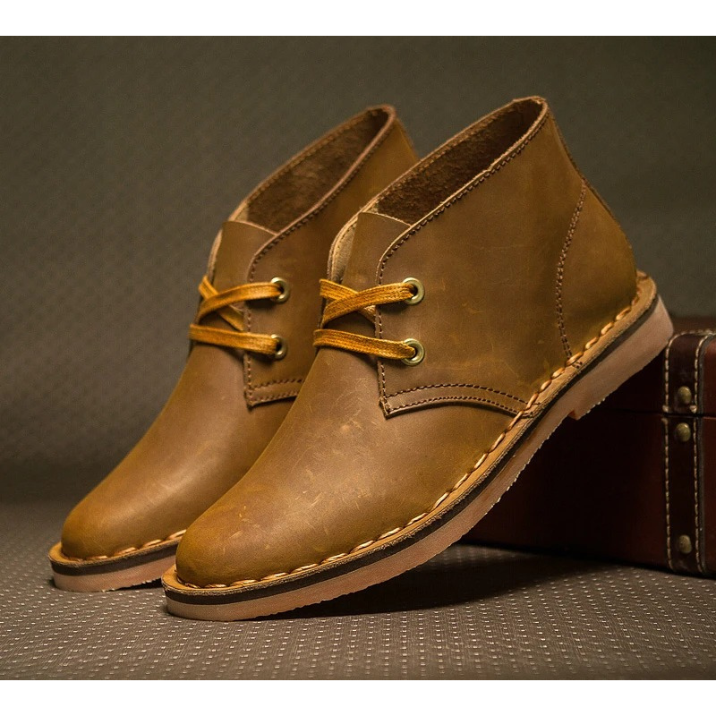 Elegante Boots Herren mit Schnürung, Bequeme Lederschuhe