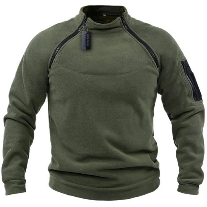 Taktischer Fleece Pullover mit Reißverschluss und Stehkragen