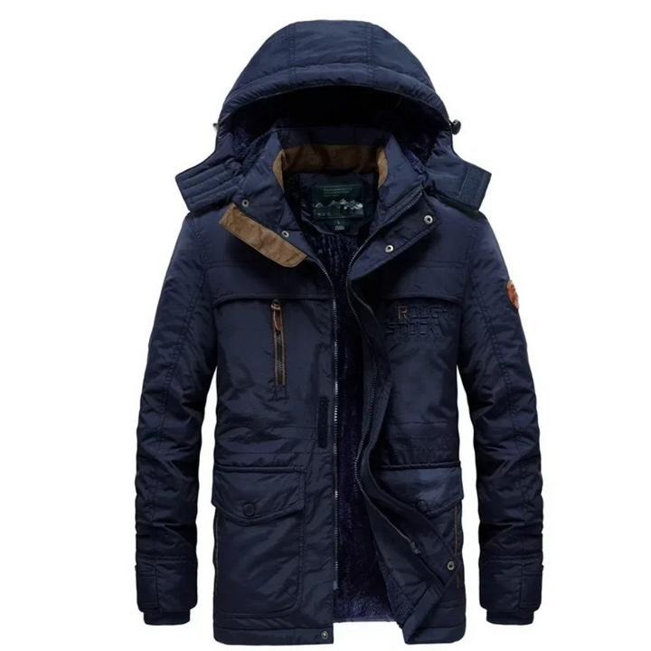 Robuste Parka Jacke Herren mit Abnehmbarer Kapuze und Taschen