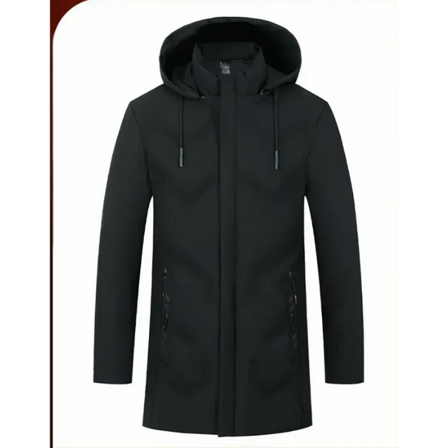 Herren Parka Winterjacke mit Kapuze und wasserabweisendem Material