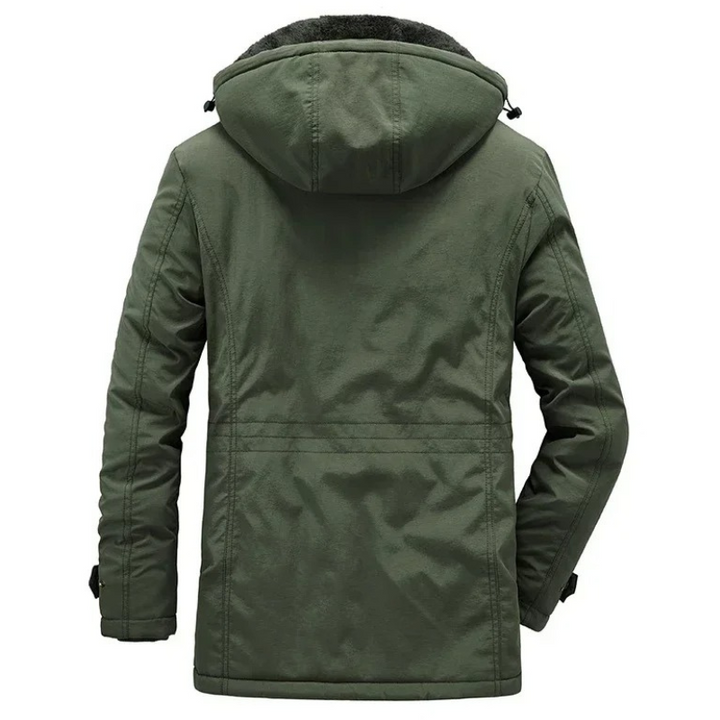 Isolierte Parka Jacke Herren mit Mehreren Taschen und Kapuze