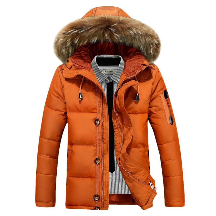 Herren Parka Winterjacke Mit Abnehmbarer Kapuze Und Warmem Futter