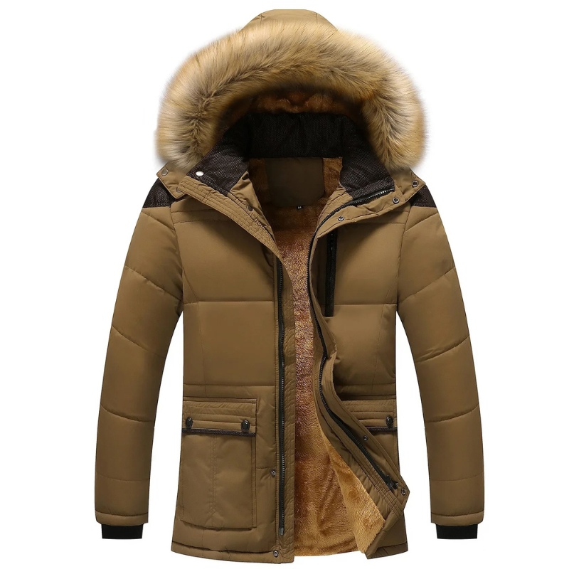 Wasserabweisende Parka Jacke Herren mit Fleece-Innenfutter