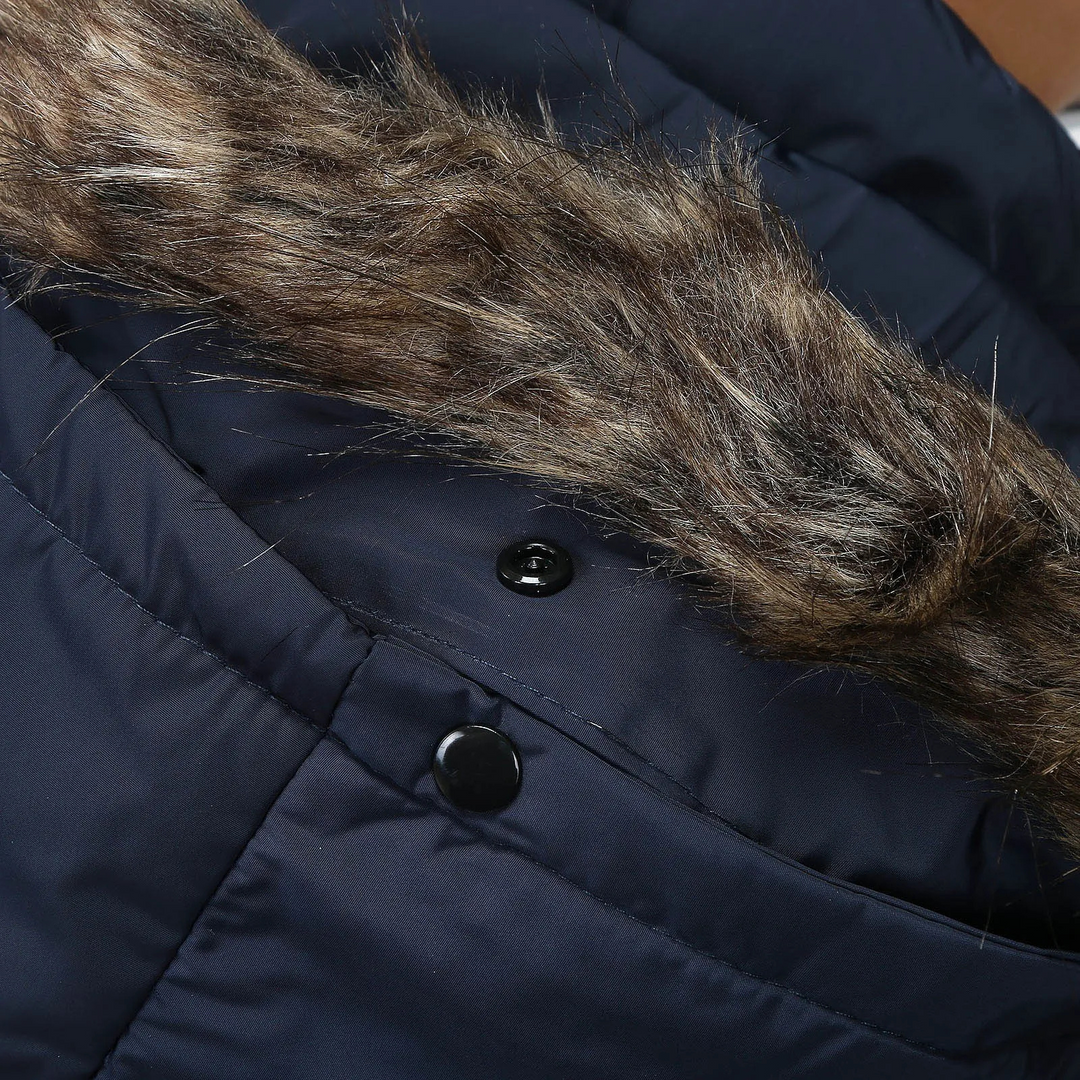 Herren Parka Winterjacke warm gefüttert mit Taschen und Kapuze