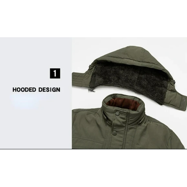 Winddichte Parka Jacke Herren mit Abnehmbarer Kapuze