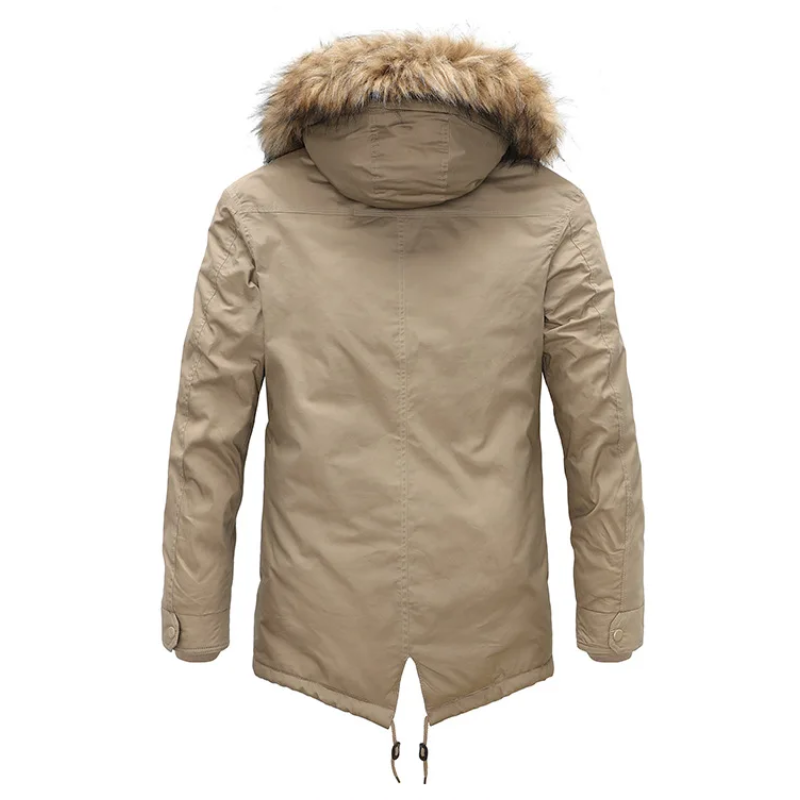 Herren Parka Winterjacke warm gefüttert mit Kapuze und vielen Taschen