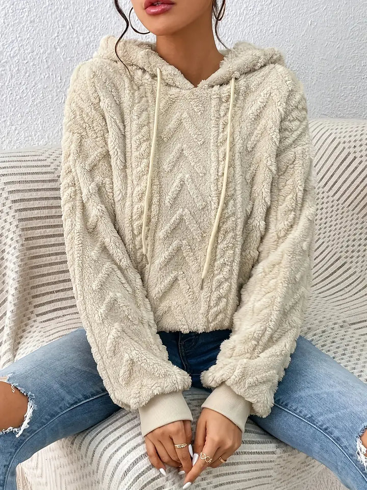 Stylischer weicher Teddy-Fleece-Kapuzenpullover für Frauen