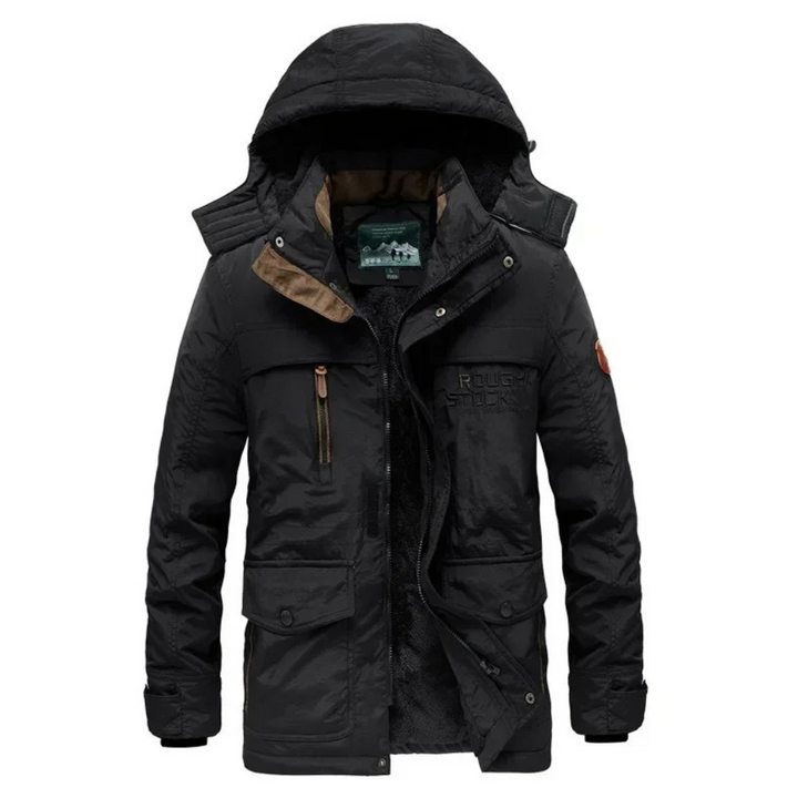 Robuste Parka Jacke Herren mit Abnehmbarer Kapuze und Taschen