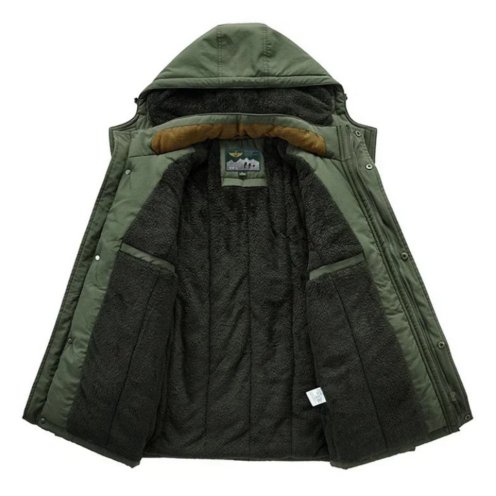 Isolierte Parka Jacke Herren mit Mehreren Taschen und Kapuze