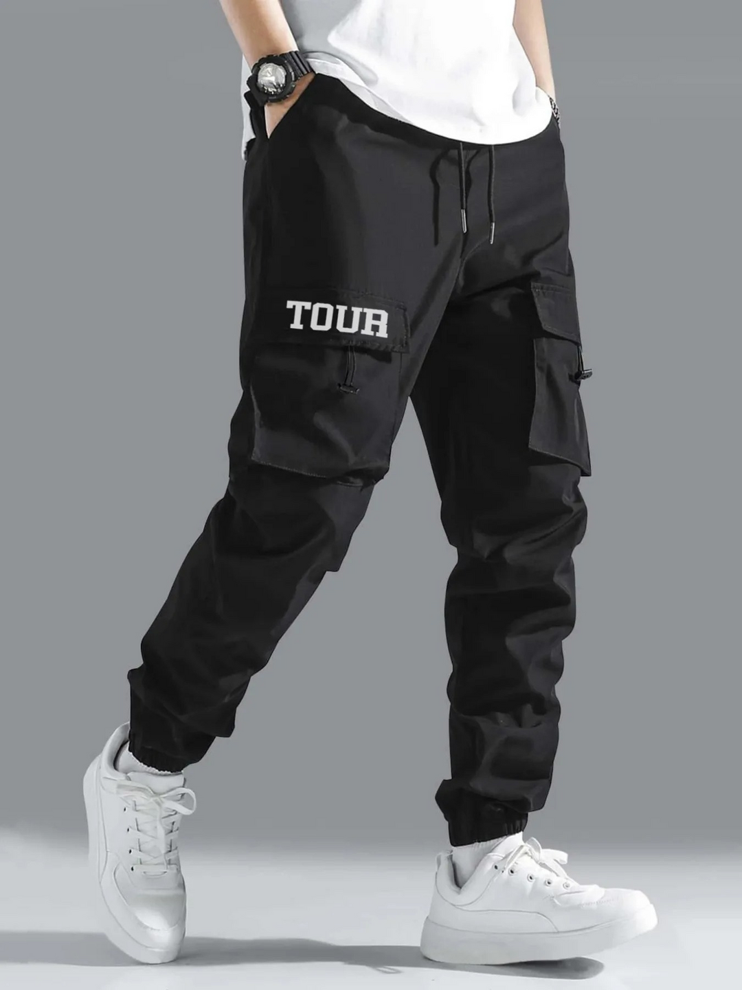 Herren Bequeme Cargo-Jogginghose mit Taschen