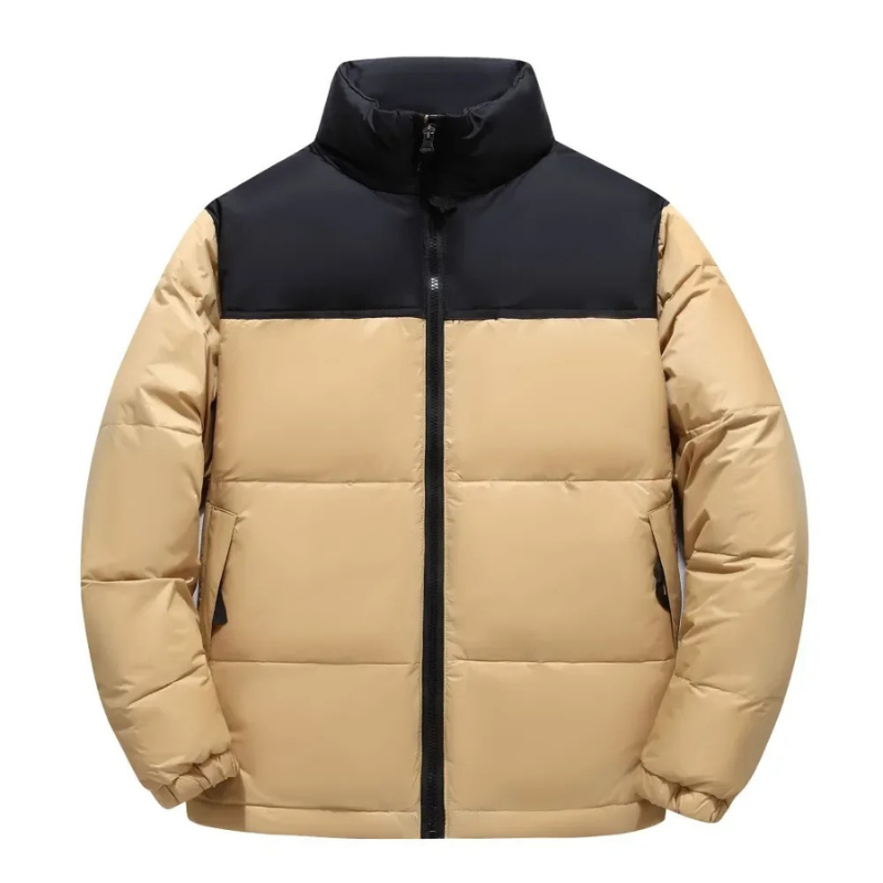 Herren Puffer Jacke mit Stehkragen und Frontreißverschluss