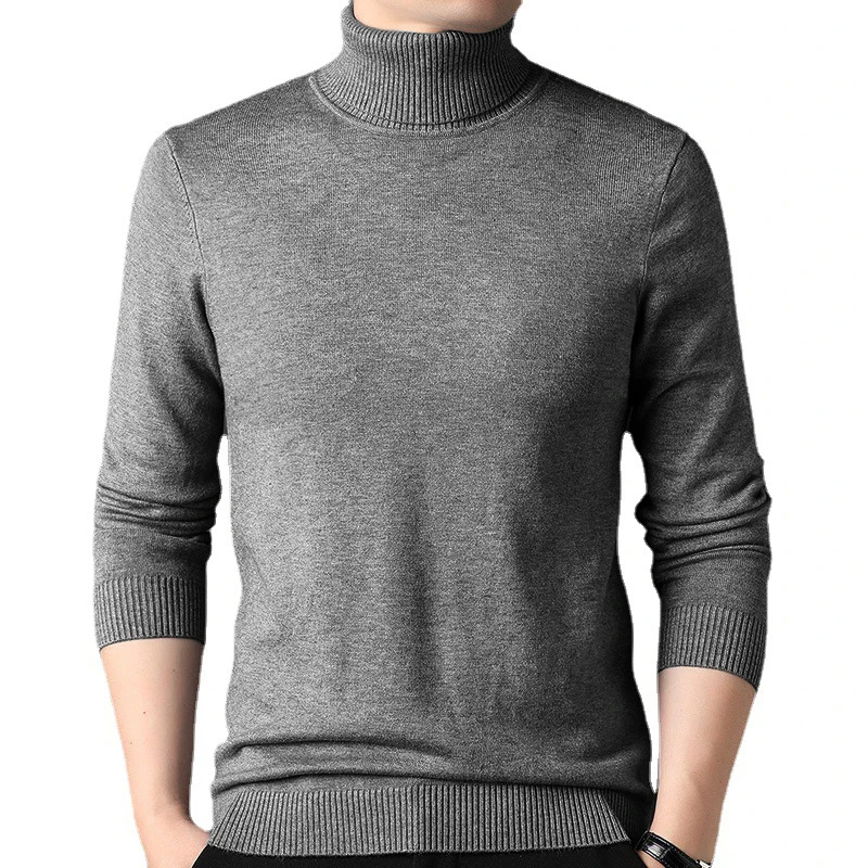 Weicher Baumwollpullover Rollkragenpullover Herren