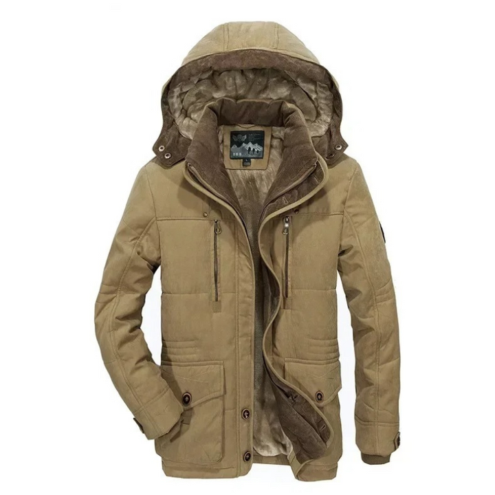 Warme Parka Jacke Herren mit Weichem Innenfutter und Kapuze