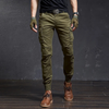 Militär Farbe skinny lange cargohose herren