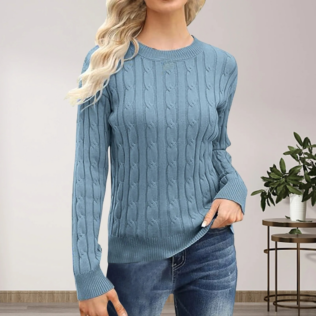 Lässiger langärmeliger Strickpullover für Frauen