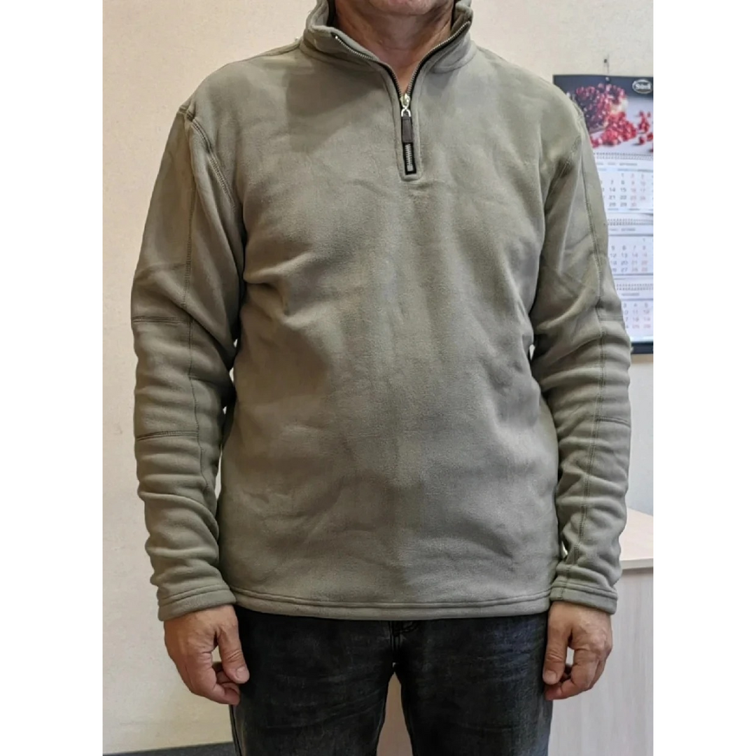 Weicher Fleece Pullover mit Reißverschluss und Stehkragen