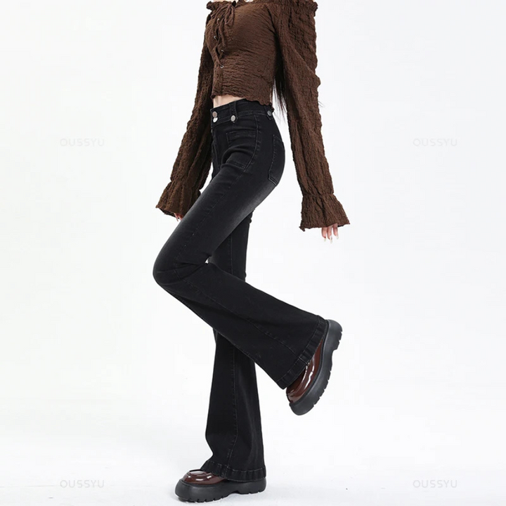 Lässige Damen Flared Broek met Slim Fit Design