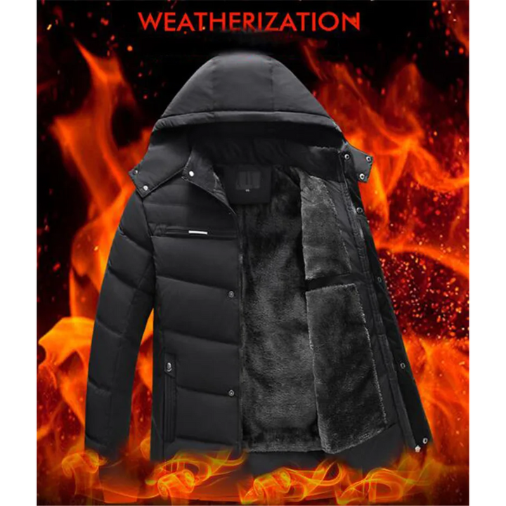 Herren Parka Winterjacke mit Fleece-Innenfutter und Kapuze