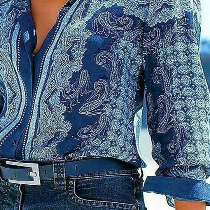 Stylish Gerade Bluse in blau