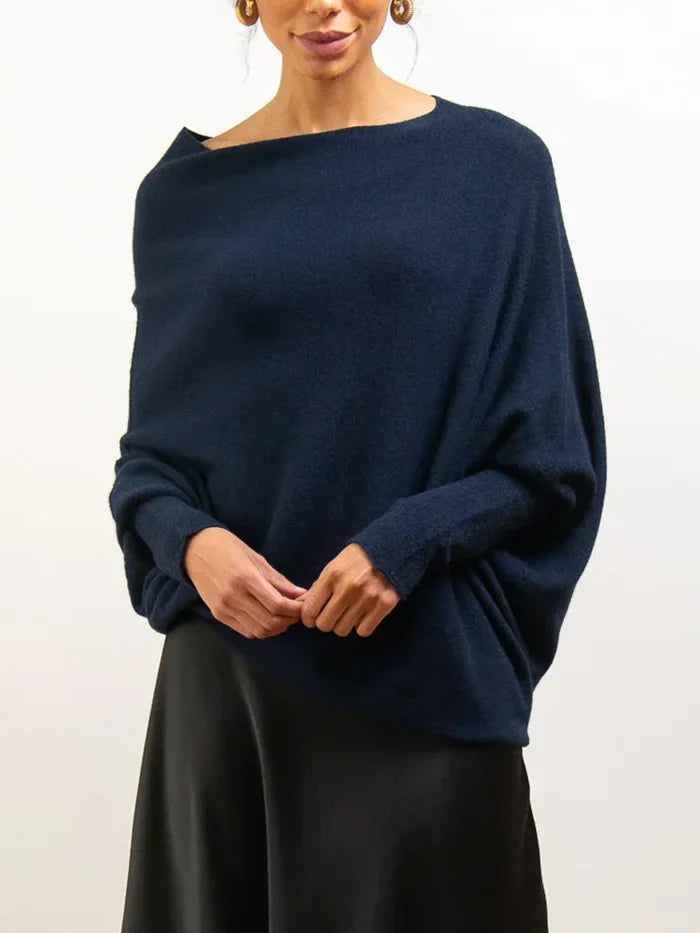 Asymmetrisch drapierter Pullover