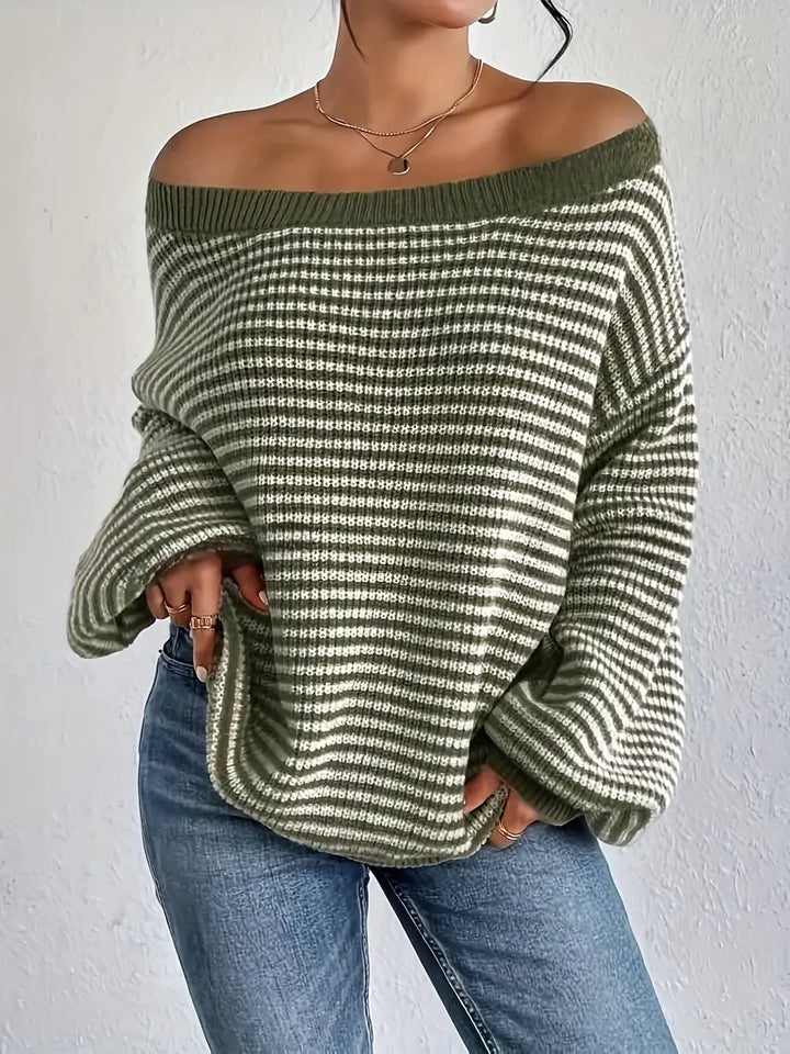 Strickpullover mit Rundhalsausschnitt und Puffärmeln