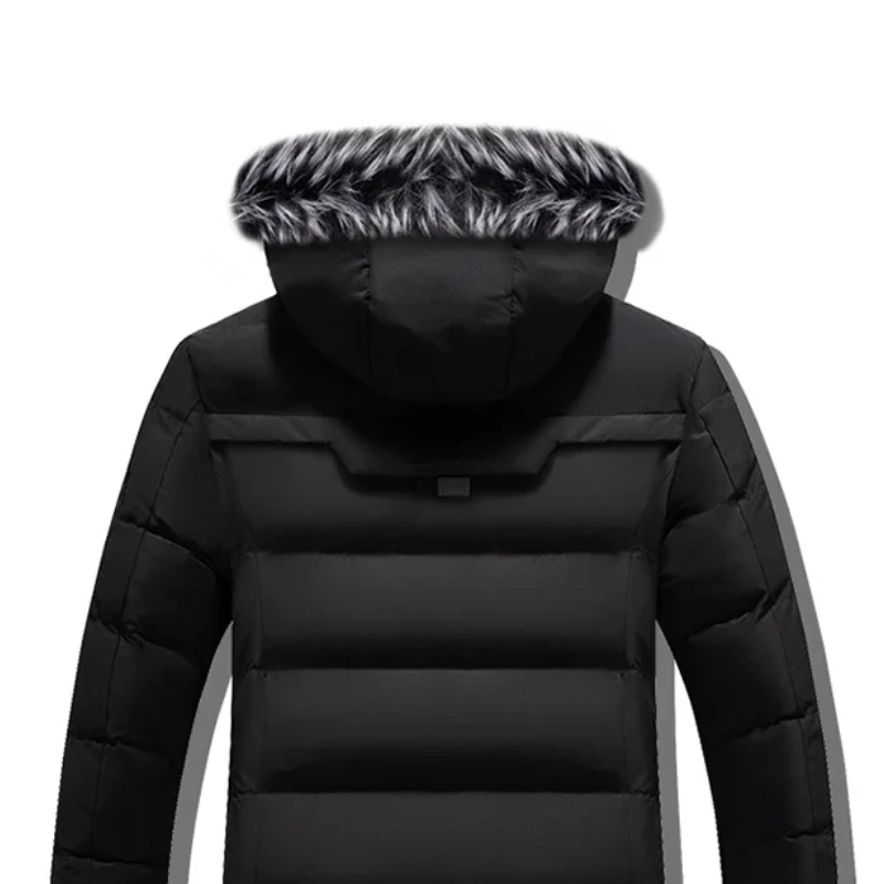 Herren Parka Winterjacke Mit Abnehmbarer Kapuze Und Reißverschlusstaschen