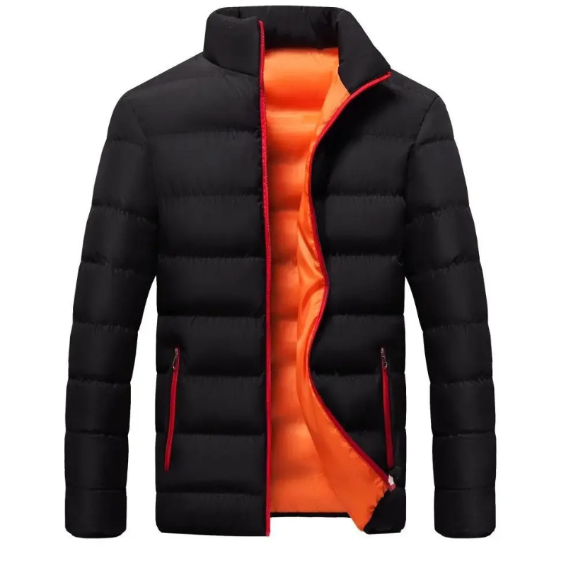 Herren Puffer Jacke mit Seitentaschen und Frontreißverschluss