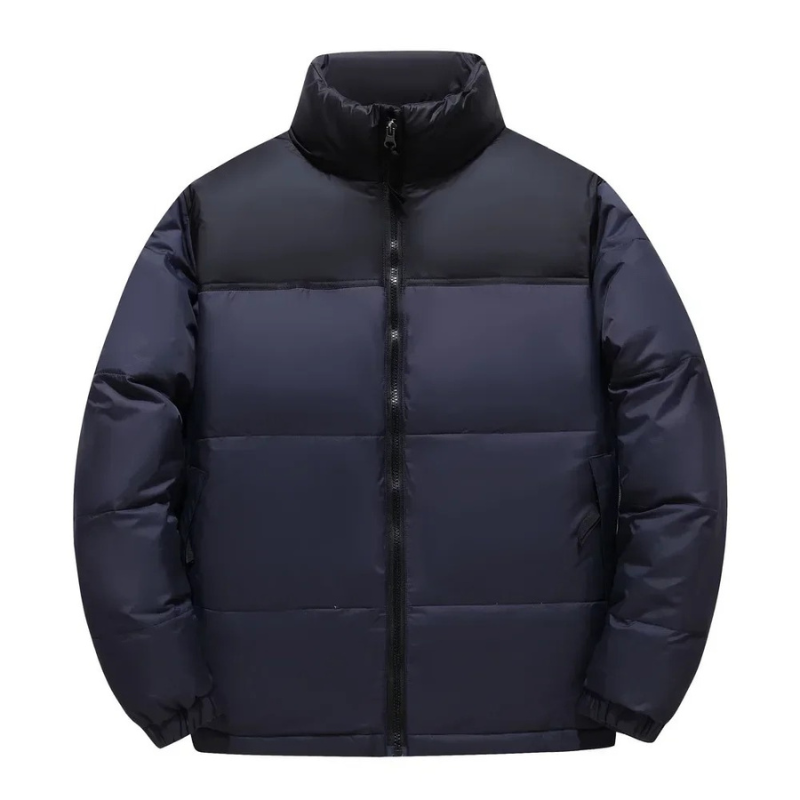 Herren Puffer Jacke mit Stehkragen und Frontreißverschluss