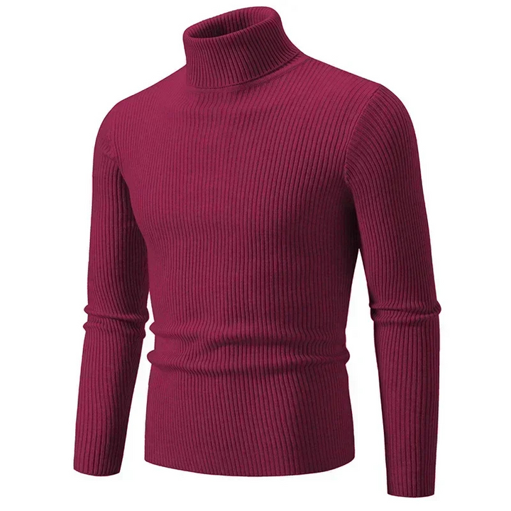 Rollkragenpullover mit Zopfmuster