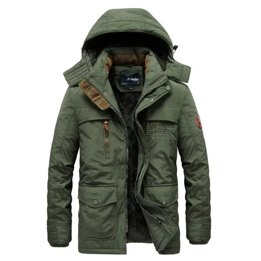 Hochwertige Parka Jacke Herren mit Warmer Fleece-Fütterung