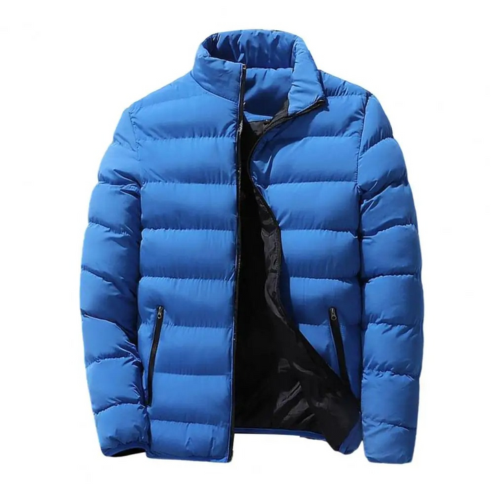 Herren Puffer Jacke mit Kontrastfutter und Reißverschlusstaschen