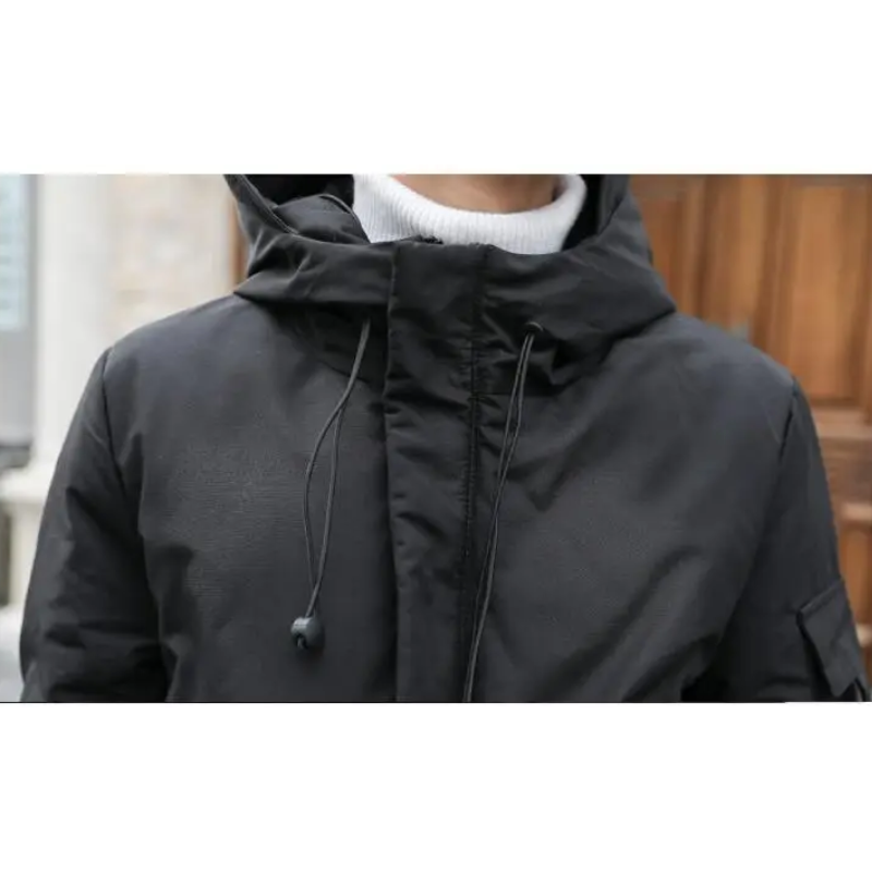 Herren Parka Winterjacke mit Kapuze und mehreren Taschen