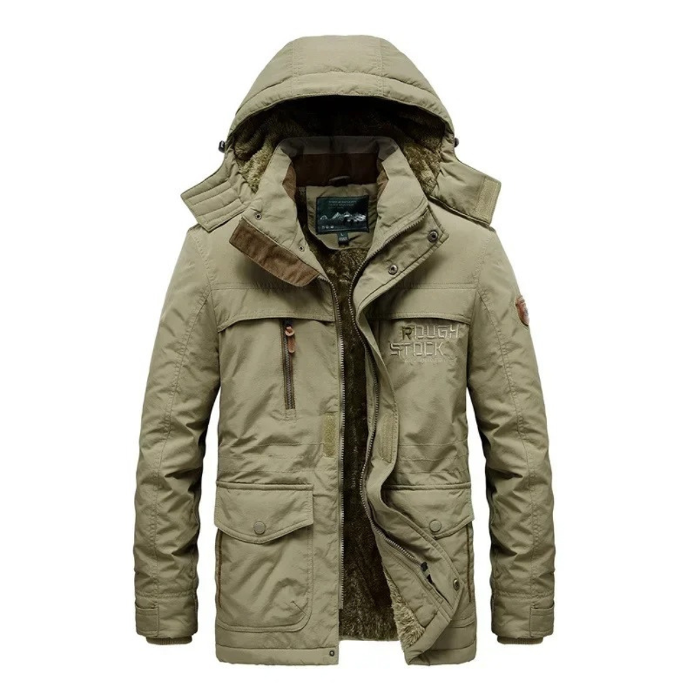 Winddichte Parka Jacke Herren mit Verstellbarer Kapuze