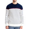 Gestreifter Rundhals-Pullover für Herren im maritimen Stil