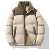 Herren Puffer Jacke mit Stehkragen und Diagonalen Taschen