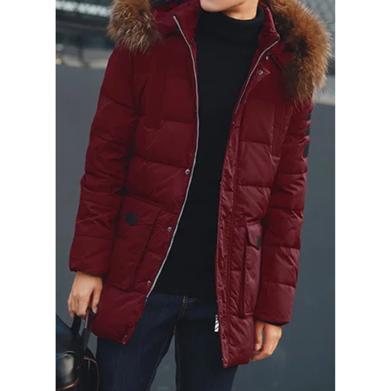 Herren Parka Winterjacke mit Fellkapuze und warmem Innenfutter