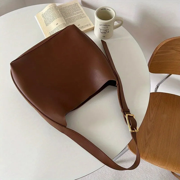 Damen Schulter- und Crossbody-Minimalist-Ledertasche