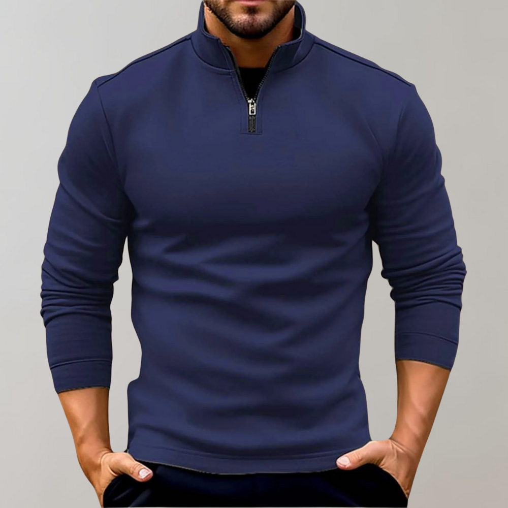 Warmer Herren-Pullover mit Reißverschluss